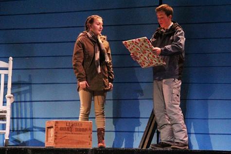 Nicole Castano and Sam Weybright perform a scene called 'Seeing the Thing,' one of several vignettes in the school play 'Almost, Maine.'