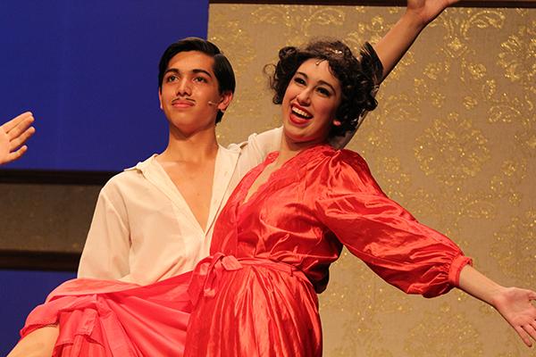 Seniors Carla Hardy as the Drowsy Chaperone and Christian Davis as Adolpho.