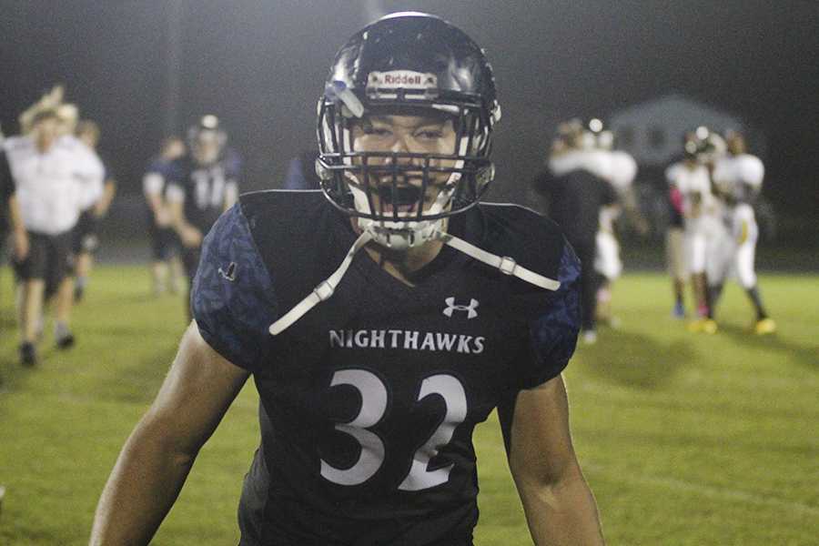 Senior Stephen Cash reacts after First Flight pulled out the first win in school history over Hertford County. Cash and his fellow seniors play their final regular-season home game Friday against Currituck. PHOTO BY BUZZY STATEN/Nighthawk News Magazine