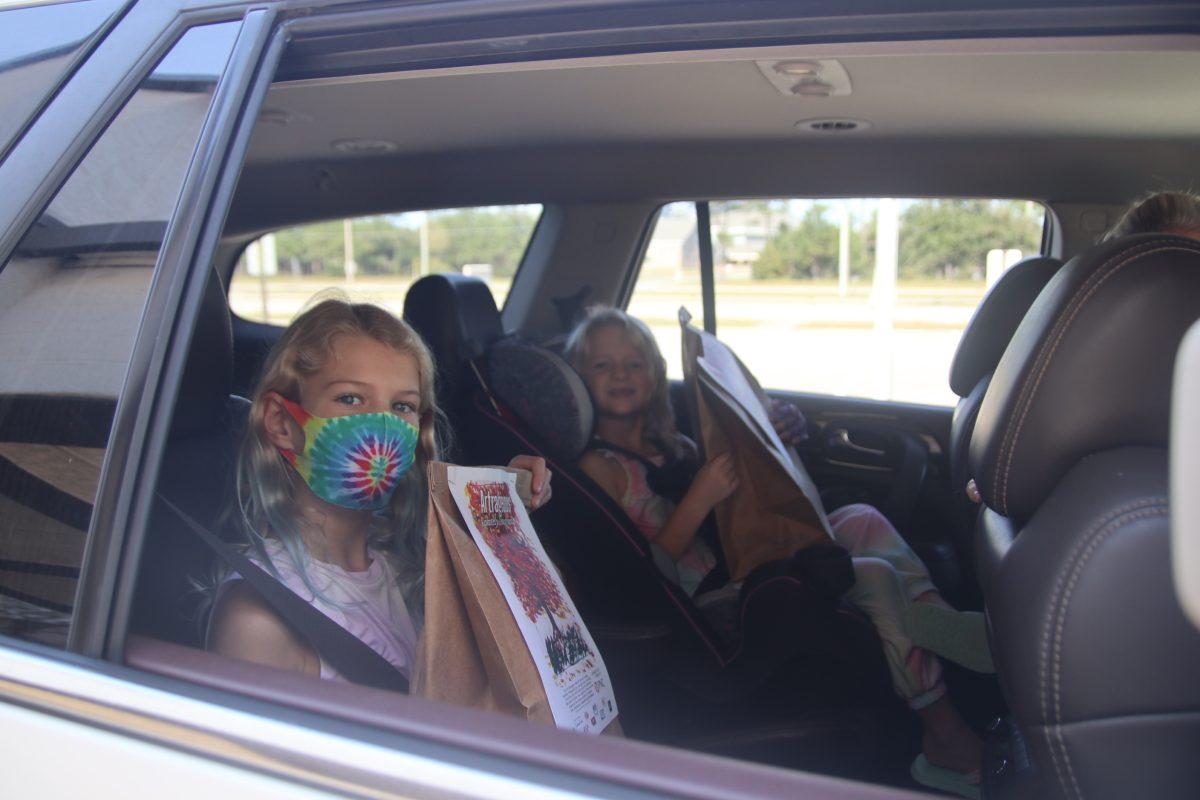 Elementary school students across the Outer Banks are elated to receive art kits with projects to keep them busy and creative at home. Photo by Maren Ingram/Nighthawk News
