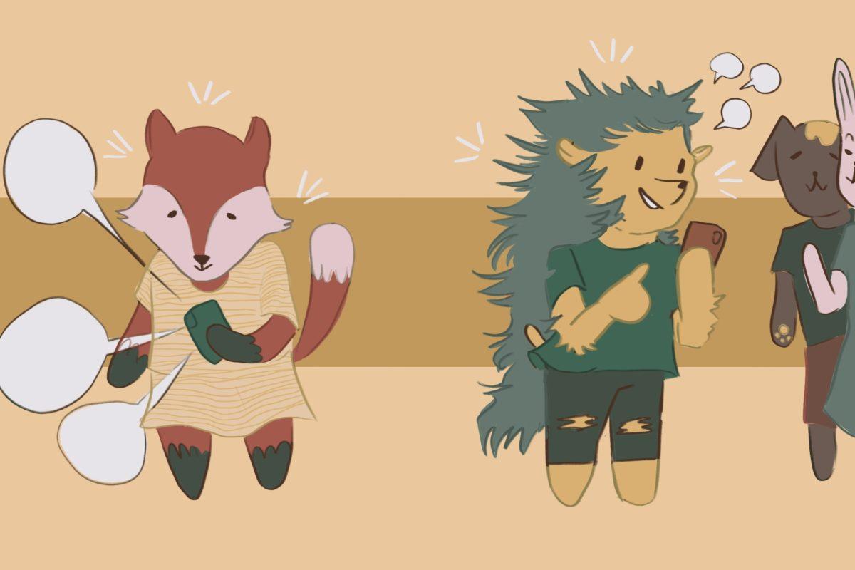 The fox and hedgehog have different personas that can be applied to real life. Graphic by Savannah Sawin// Special to Nighthawk News.
