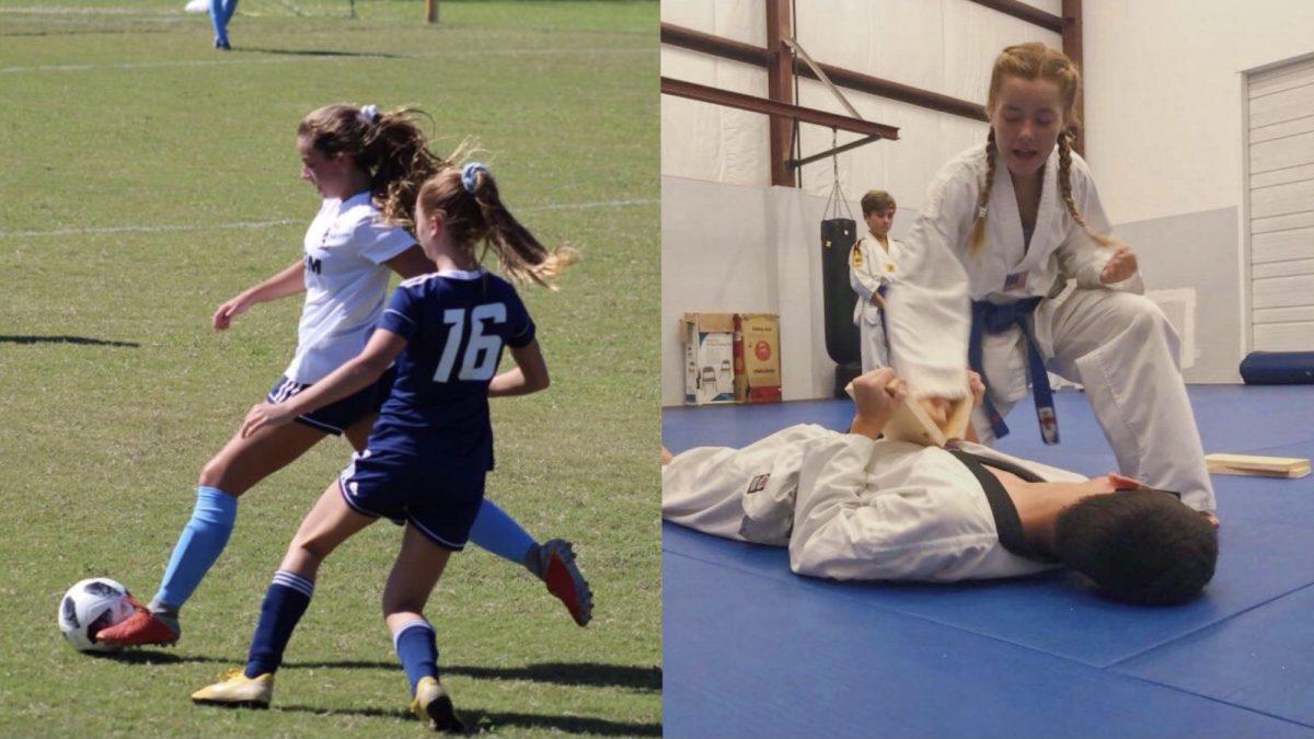 Sophomore Ava Norko is one of the many student athletes that play two sports. Submitted photos.