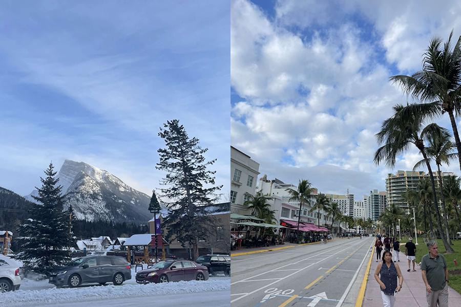 Two vacation spots